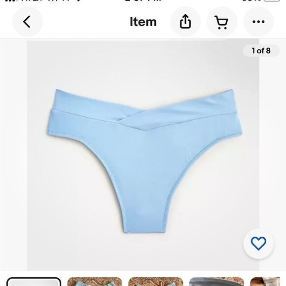 NWT J Crew Cross Front Cheeky Bikini Bottom Sky Blue Size 3X - Picture 1 of 10